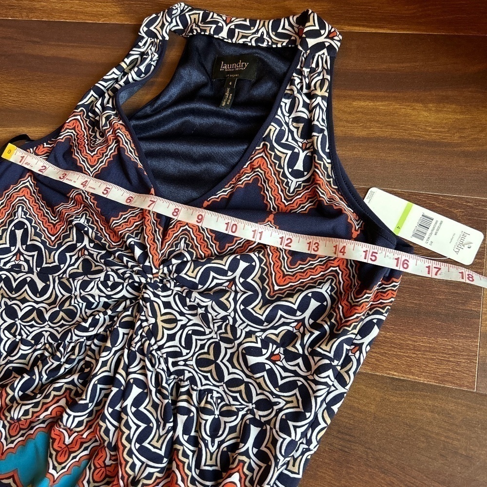 🌺SALE🌺 LAUNDRY by Shelli Segal sleeveless multicolor Patterned Dress size 4 - Picture 9 of 9
